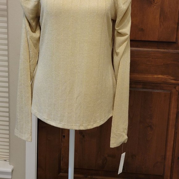 New Zac & Rachel Shirred Square Neck Bodice Top White Swan with Gold Lurex M - Picture 4 of 14